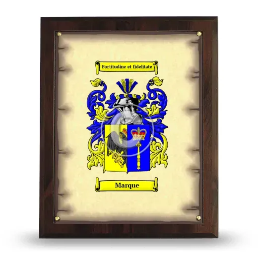 Marque Coat of Arms Plaque