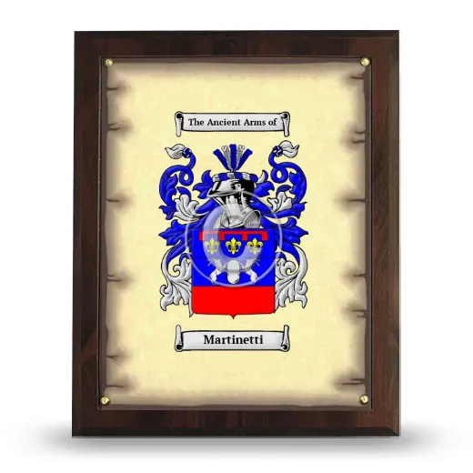 Martinetti Coat of Arms Plaque