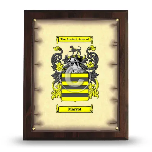 Maryot Coat of Arms Plaque