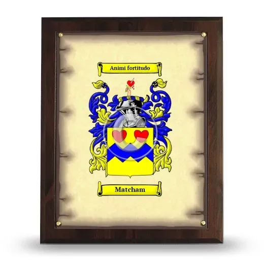 Matcham Coat of Arms Plaque