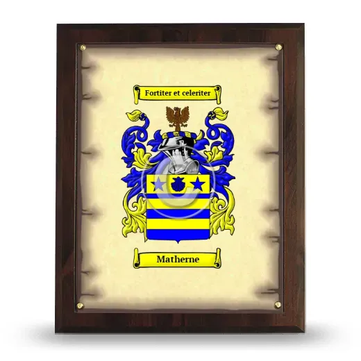 Matherne Coat of Arms Plaque