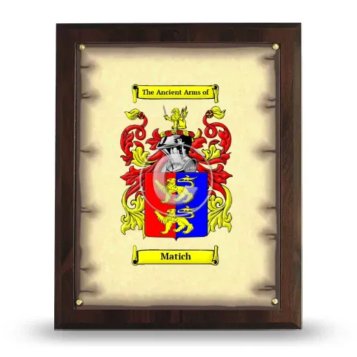 Matich Coat of Arms Plaque
