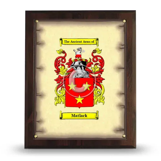 Matlack Coat of Arms Plaque
