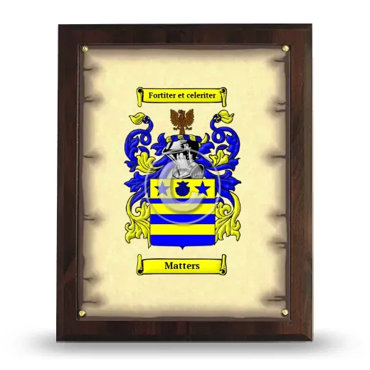 Matters Coat of Arms Plaque