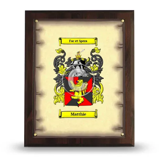 Matthie Coat of Arms Plaque