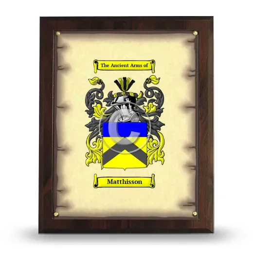 Matthisson Coat of Arms Plaque