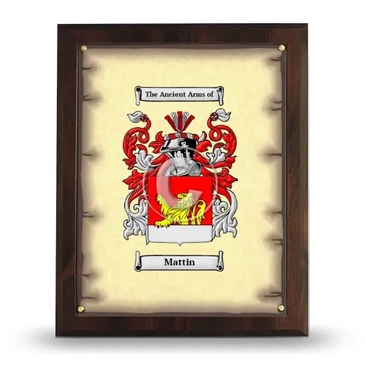Mattin Coat of Arms Plaque