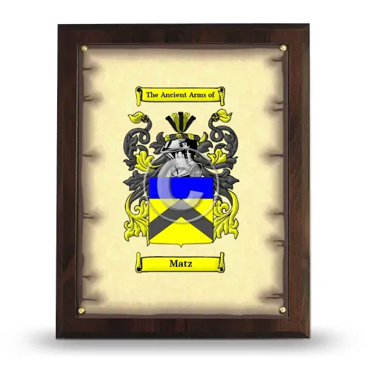 Matz Coat of Arms Plaque