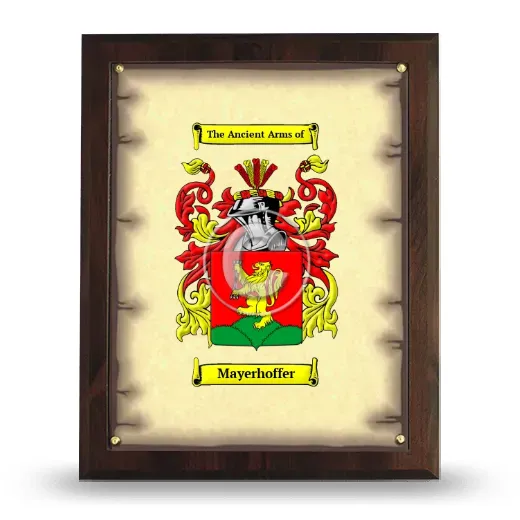 Mayerhoffer Coat of Arms Plaque