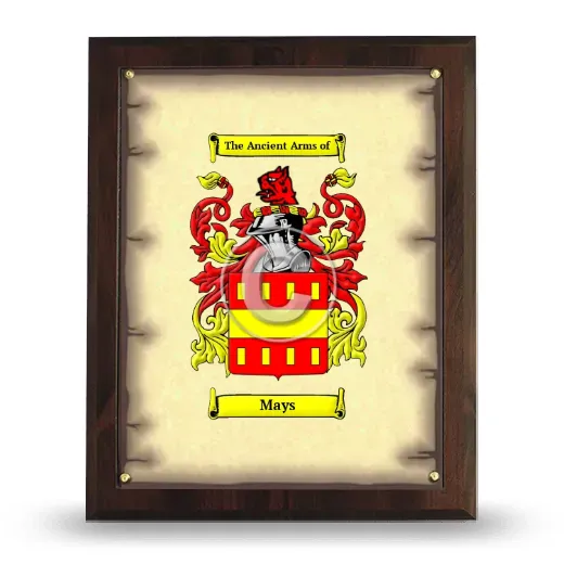 Mays Coat of Arms Plaque