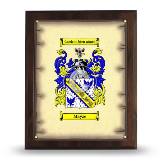 Mayze Coat of Arms Plaque