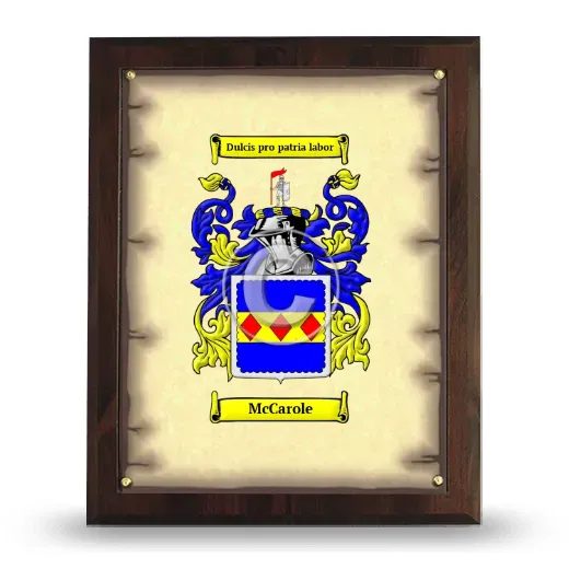 McCarole Coat of Arms Plaque