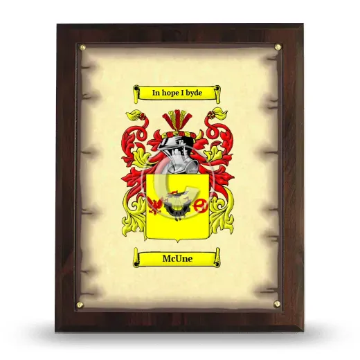 McUne Coat of Arms Plaque