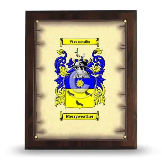 Merryweather Coat of Arms Plaque