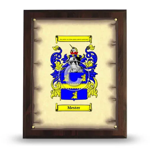 Mester Coat of Arms Plaque