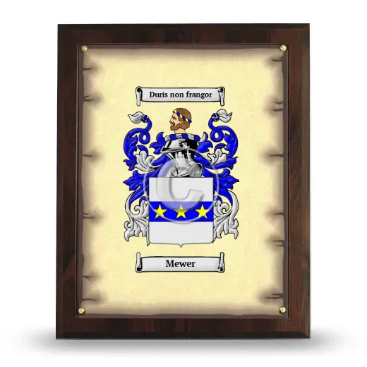 Mewer Coat of Arms Plaque