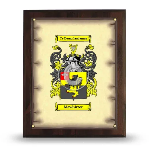 Mewhirter Coat of Arms Plaque