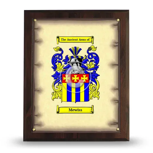 Mewiss Coat of Arms Plaque