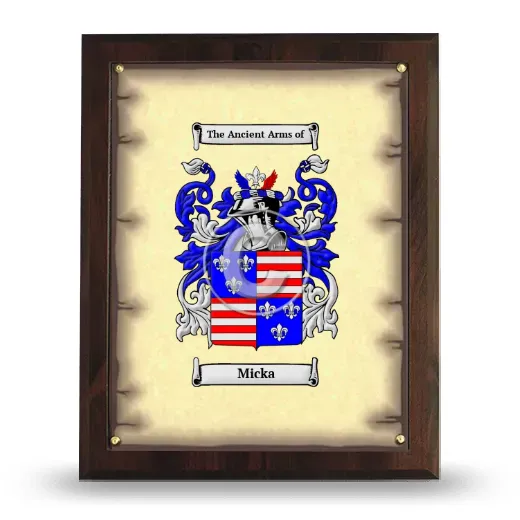 Micka Coat of Arms Plaque
