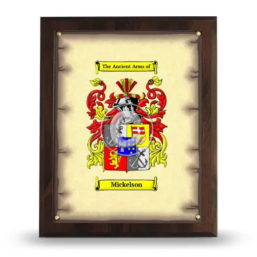 Mickelson Coat of Arms Plaque
