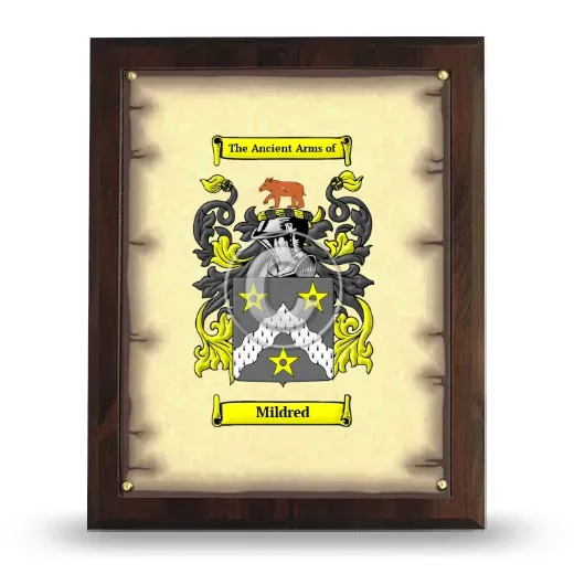 Mildred Coat of Arms Plaque