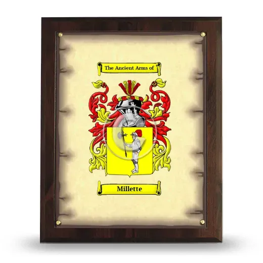 Millette Coat of Arms Plaque