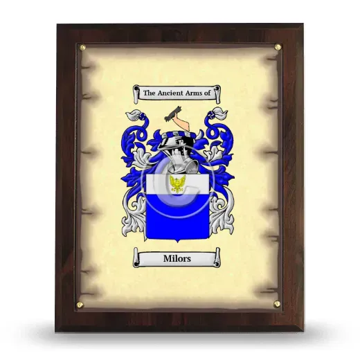 Milors Coat of Arms Plaque