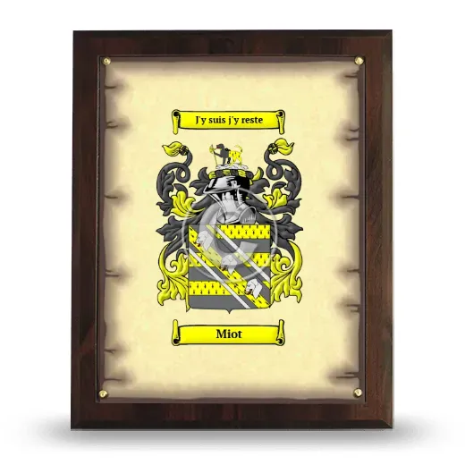 Miot Coat of Arms Plaque