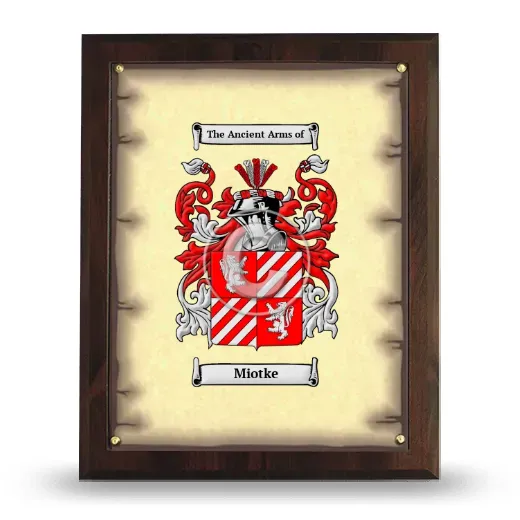 Miotke Coat of Arms Plaque