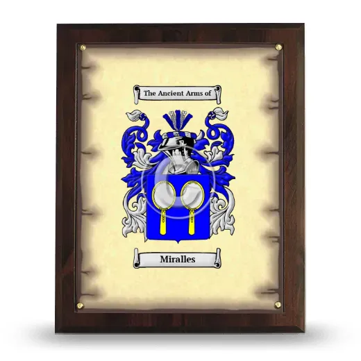 Miralles Coat of Arms Plaque