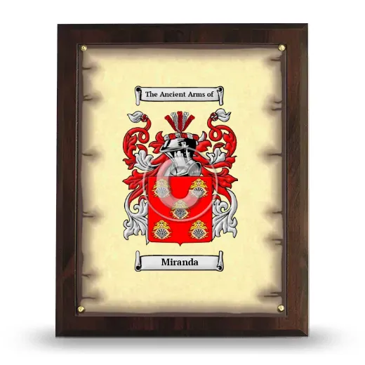 Miranda Coat of Arms Plaque
