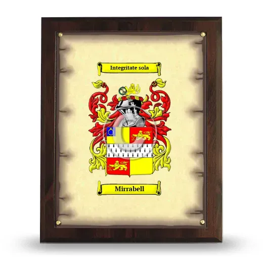 Mirrabell Coat of Arms Plaque