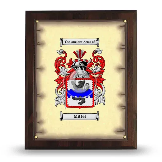 Mittel Coat of Arms Plaque