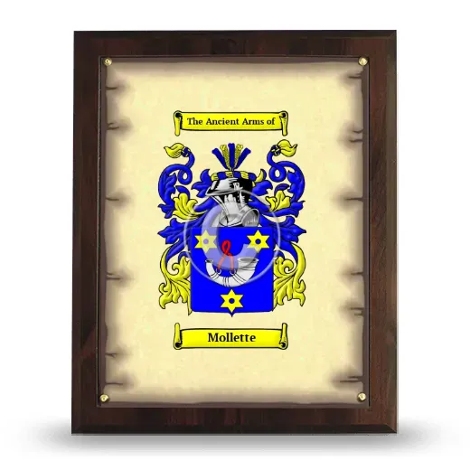 Mollette Coat of Arms Plaque