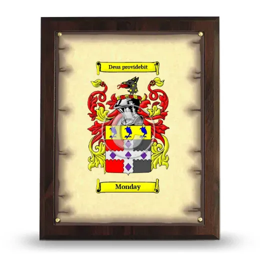 Monday Coat of Arms Plaque
