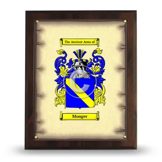 Monger Coat of Arms Plaque