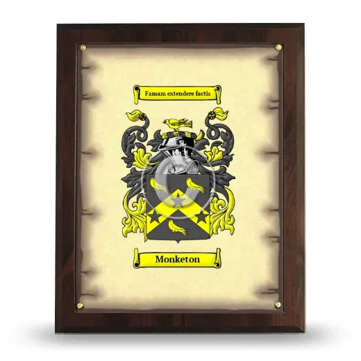Monketon Coat of Arms Plaque