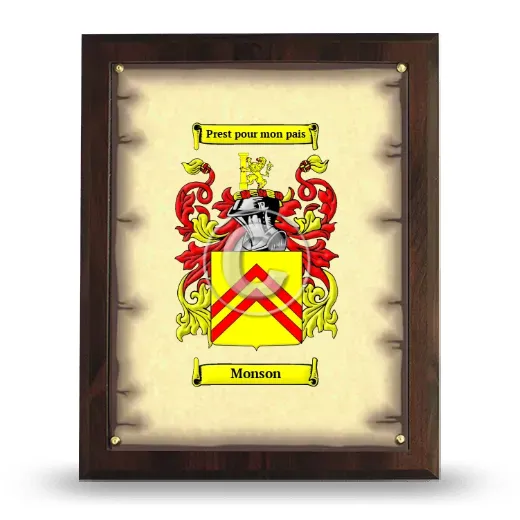 Monson Coat of Arms Plaque