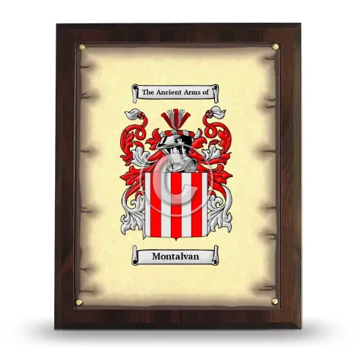 Montalvan Coat of Arms Plaque