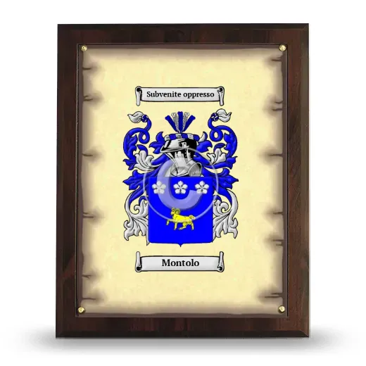 Montolo Coat of Arms Plaque