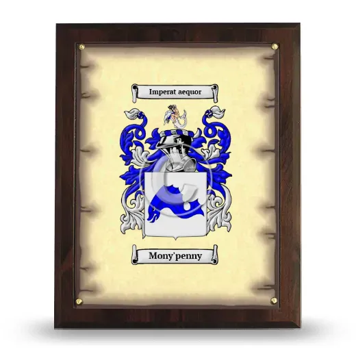 Mony'penny Coat of Arms Plaque