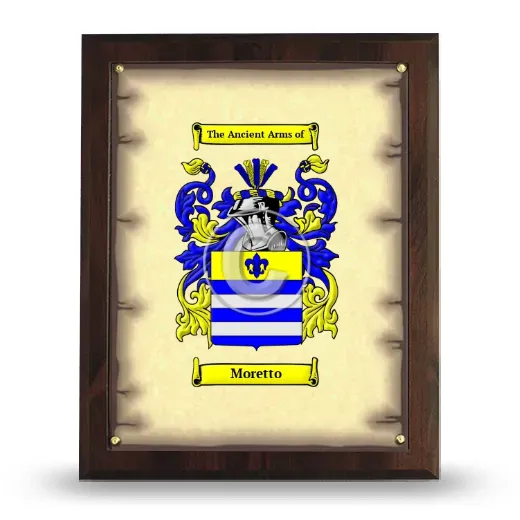 Moretto Coat of Arms Plaque