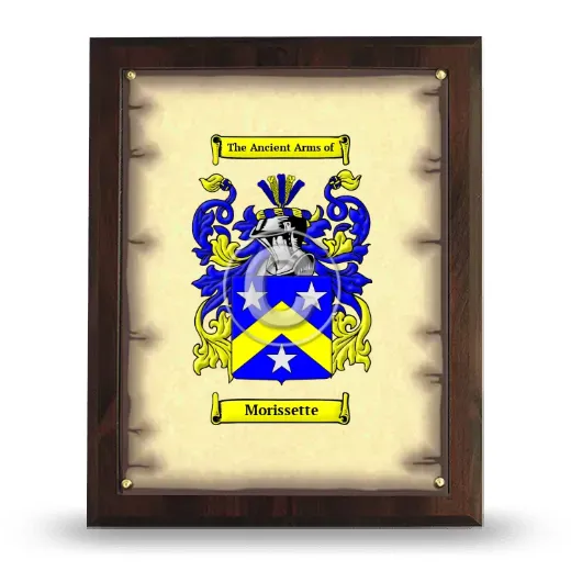Morissette Coat of Arms Plaque