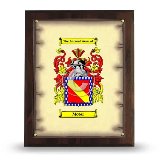 Moter Coat of Arms Plaque