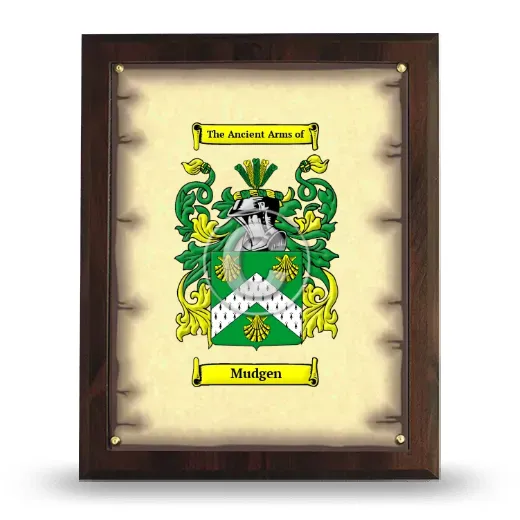 Mudgen Coat of Arms Plaque