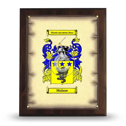 Mulane Coat of Arms Plaque