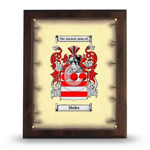 Mules Coat of Arms Plaque