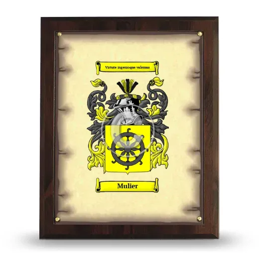 Mulier Coat of Arms Plaque