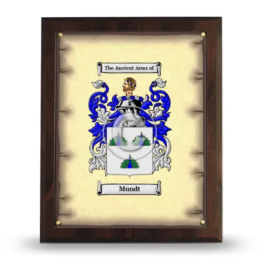 Mundt Coat of Arms Plaque