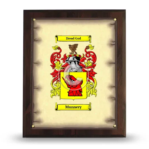 Munnery Coat of Arms Plaque